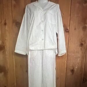 NWT $185 RHODE PFD TWO PIECE COTTON TOP & BOTTOMS PAJAMA SET IN WHITE